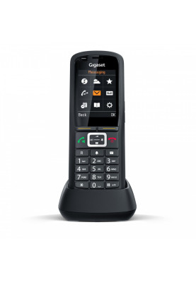 Gigaset Трубка IP-DECT R700H PRO 1xMicro-USB, 1x3.5 мм роз'єм для гарнітури, DECT, BT, 2.4" кольоровий дисплей, IP65