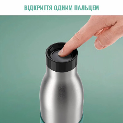 Tefal Термопляшка Tefal Bludrop soft touch, 700мл, нержавіюча сталь, зелений Tefal Термопляшка Tefal Bludrop soft touch, 700мл, нержавіюча сталь, зелений