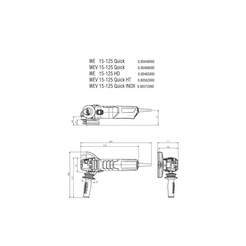 Metabo WEV 15-125 Quick кутова