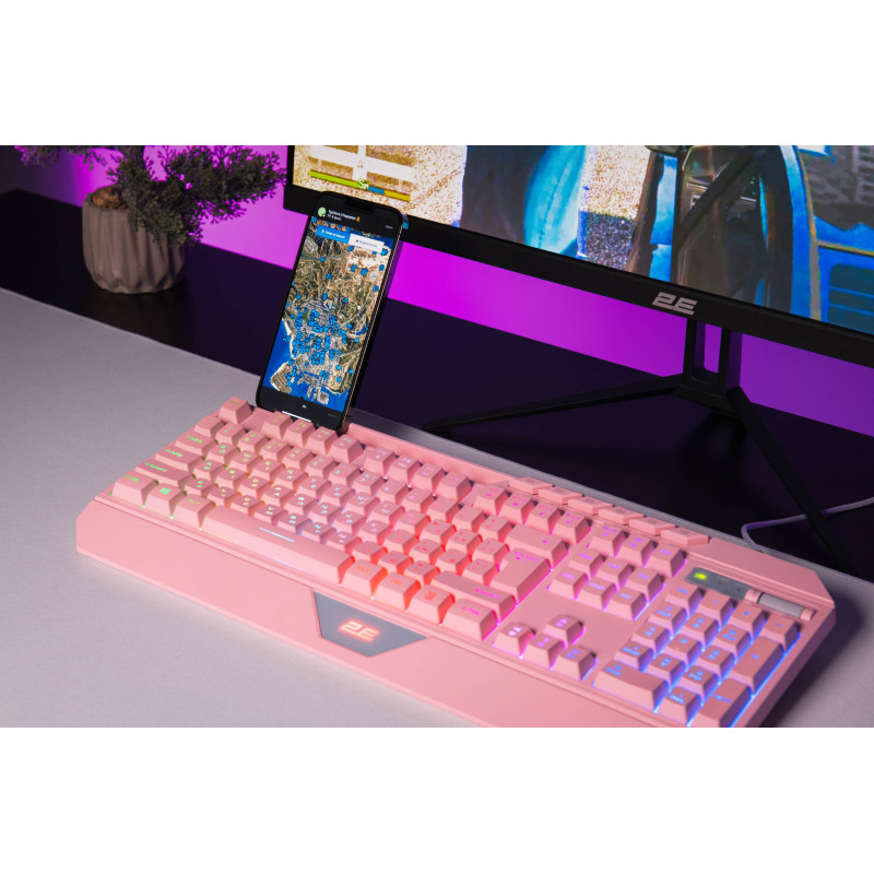 2E Gaming Клавіатура KG315 RGB USB Pink Ukr