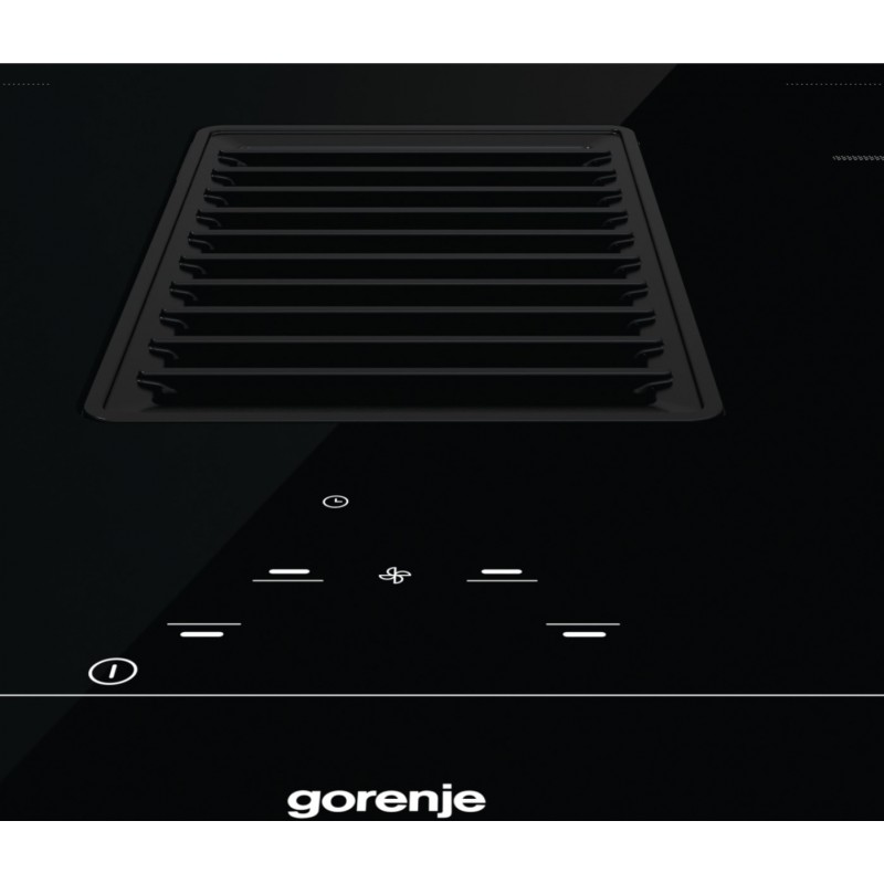 Gorenje Варильна поверхня індукційна, 83см, розширена зона, вбудована витяжка, 620м.куб/год, чорний