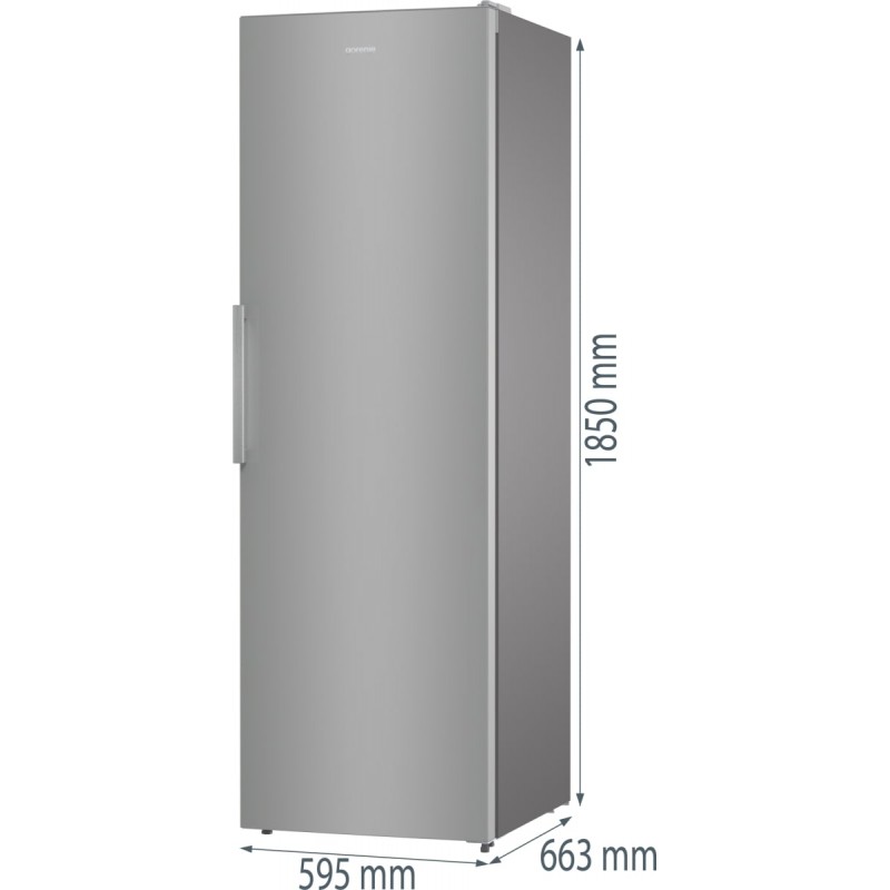 Gorenje Холодильна камера, 185x60х66, 398л, А+, електронне упр, зона св-ті, сірий