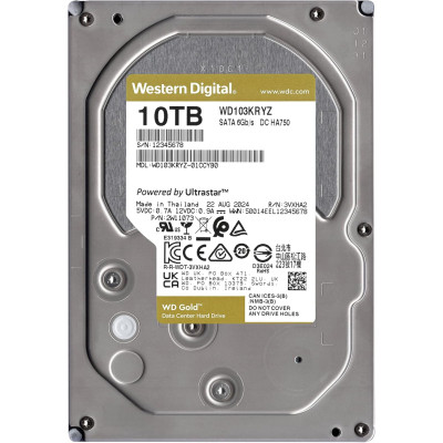 WD Жорсткий диск 10TB 3.5" 7200 256MB SATA Gold