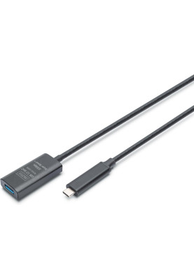 Digitus Подовжувач DIGITUS USB 3.2 Gen2 Active Cable 10G, C/M-A/F, 5м, чорний