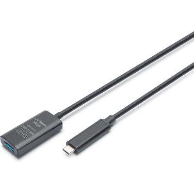 Digitus Подовжувач DIGITUS USB 3.2 Gen2 Active Cable 10G, C/M-A/F, 5м, чорний