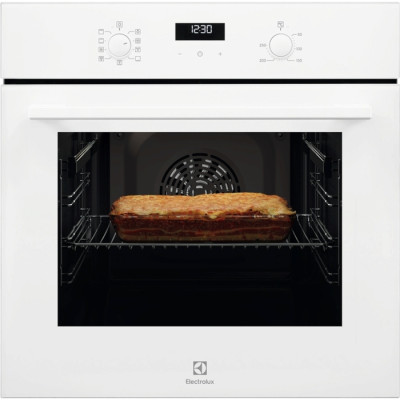 Electrolux Духовой шкаф электрический, 65л, A, дисплей, конвекция, телескопические направляющие, белый