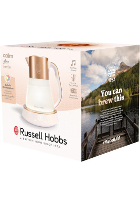 Russell Hobbs Електрочайник Calm, 1.7л, скло, біло-мідний