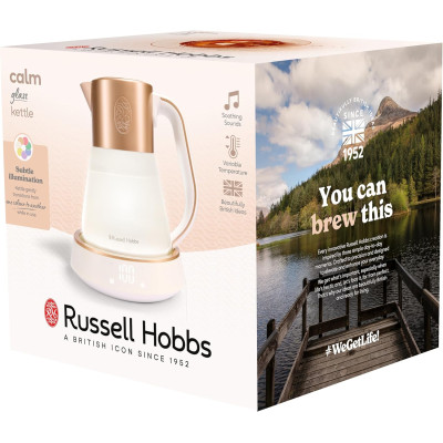 Russell Hobbs Електрочайник Calm, 1.7л, скло, біло-мідний