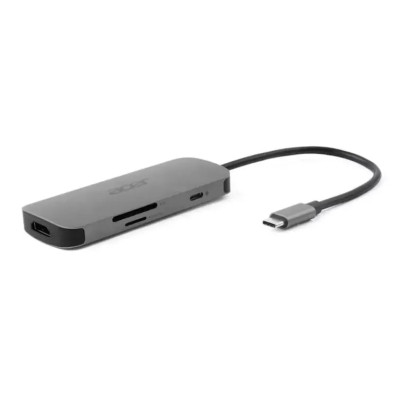 Acer Хаб 7in1 USB-С > 3xUSB-A3.2/HDMI/USB-C/PD/SD, 0.15м, сірий Acer Хаб 7in1 USB-С > 3xUSB-A3.2/HDMI/USB-C/PD/SD, 0.15м, сірий