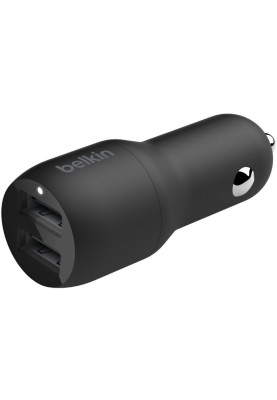 Belkin Автомобільний ЗП Car Charger 24W Dual USB-A, USB-A - MicroUSB, 1m, black