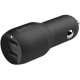 Belkin Автомобільний ЗП Car Charger 24W Dual USB-A, USB-A - MicroUSB, 1m, black