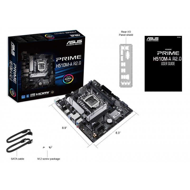 ASUS Материнcька плата PRIME H510M-A R2.0 s1200 H470 2xDDR4 M.2 HDMI DP mATX