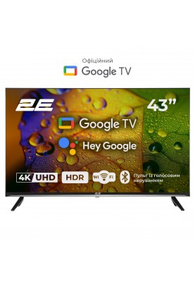 2E Телевізор 43" LED 4K 60Hz Smart Google TV Black