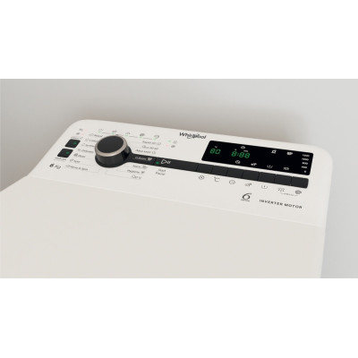 Whirlpool Пральна машина вертикальна, 6кг, 1200, B, 60см, дисплей, інвертор, білий Whirlpool Пральна машина вертикальна, 6кг, 1200, B, 60см, дисплей, інвертор, білий