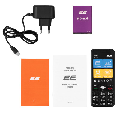 2E Мобільний телефон E280 2025 2.8" 2SIM, 1500мА•год, чорний