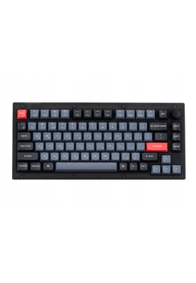 Keychron Клавіатура механічна V1 84Key, Gateron G PRO Blue, USB-A, Hot-Swap, QMK, Knob, EN/UKR, RGB, Frosted Black