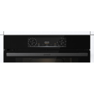 Gorenje Духовий шафа електричний, 77л, A+, пара, дисплей, піроліз, чорний
