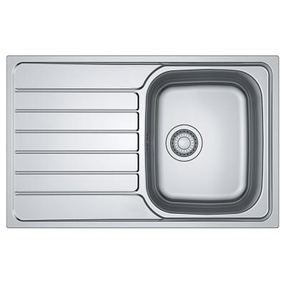 Franke Мийка кухонная Spark, нерж.сталь, прямокутник, з крилом, 790х500х160мм, чаша - 1, накладна, SKL 611-79, нерж декор