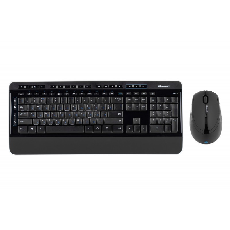 Microsoft Комплект Desktop 3050 127key, WL, EN/UKR/RU, Чорний