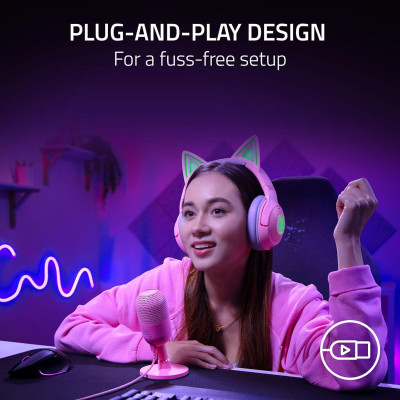 Razer Мікрофон геймінговий Seiren V3 Mini, Omni, USB-A, 1.2м, quartz