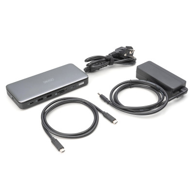 Digitus Док-станція USB-C > 2xHDMI/DP/2xUSB-A/USB-C/SD/MicroSD/RJ54/DC/Audio