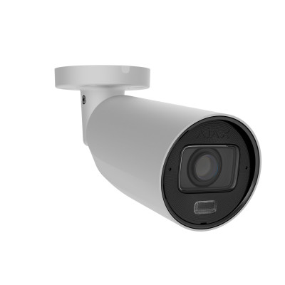 Ajax IP-камера дротова BulletCam HLVF 8 MP White, 2.8–12 мм, PoE, True WDR, IP67, ІЧ 60 м, LED 40 м, аудіо, кут огляду 31° до 111°, вулична, біла, 126279.217.WH1