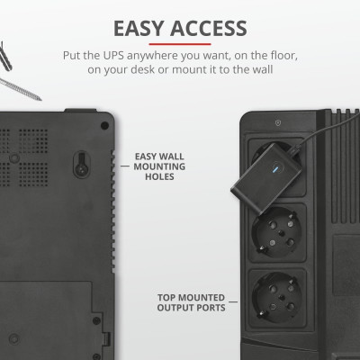 Trust Джерело безперебійного живлення Maxxon 800VA UPS 6 standard wall power outlets BLACK