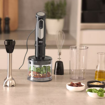 Braun Блендер заглибний MultiQuick 5 Pro, 1000Вт, чаша-600мл, винчик для збивання, чорний