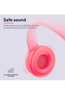 Trust Навушники On-ear Nouna Kids, Wireless, Mic, Рожевий