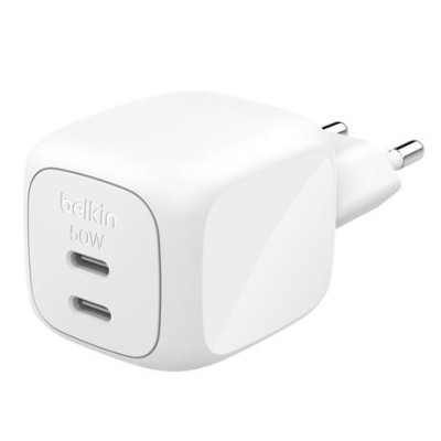Belkin Зарядне пристрій мережевий Belkin 50Вт 2хUSB-С GAN PD PPS, білий