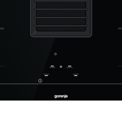 Gorenje Варильна поверхня індукційна, 83см, розширена зона, вбудована витяжка, 620м.куб/год, чорний Gorenje Варильна поверхня індукційна, 83см, розширена зона, вбудована витяжка, 620м.куб/год, чорний