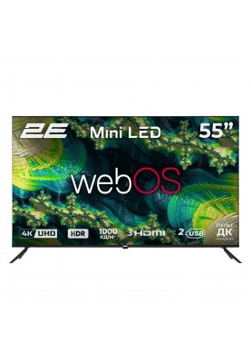 2E Телевізор 55" MiniLED 4K 60Hz Smart WebOS Black