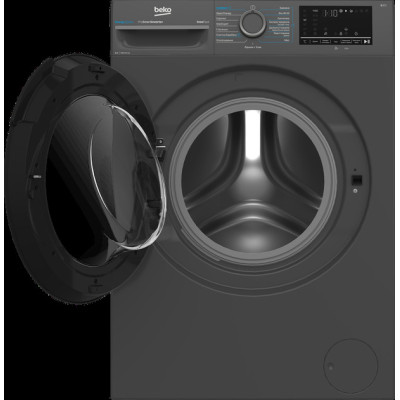 Beko Пральна машина  фронтальна, 8кг, 1400, A, 50см, дисплей, пар, інвертор, темно-сірий