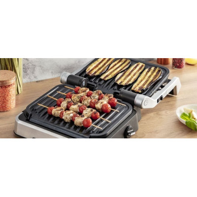 Tefal Гриль прижимний OptiGrill 4in1 Inox, 2100Вт, темп. режимів-4, з`ємні пластини, метал