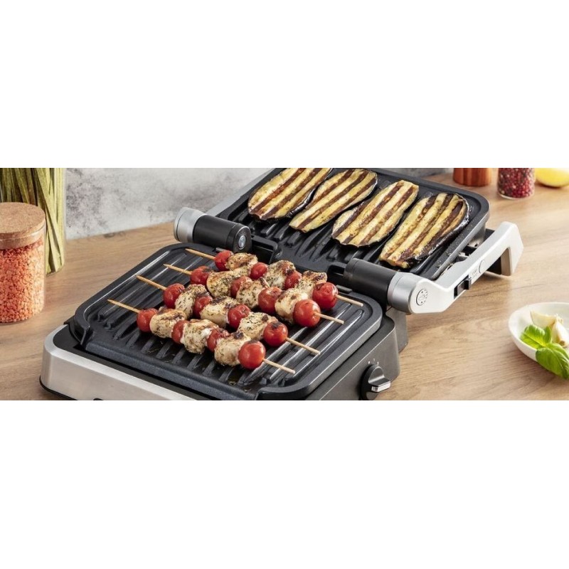 Tefal Гриль прижимний OptiGrill 4in1 Inox, 2100Вт, темп. режимів-4, з`ємні пластини, метал