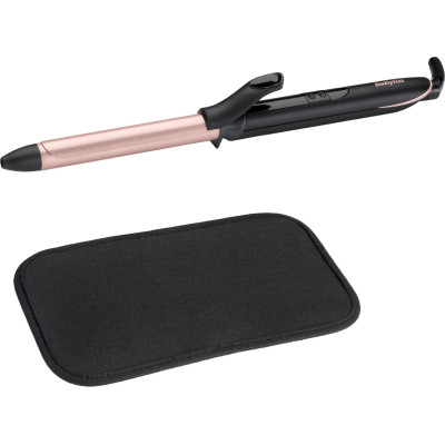 BaByliss Плойка, 37Вт, темп.режимів-6, D-19mm, 160-210С, термо коврик, кварц, кераміка, чорно-рожевий