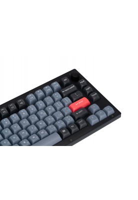 Keychron Клавіатура механічна V1 84Key, Gateron G PRO Brown, USB-A, Hot-Swap, QMK, Knob, EN/UKR, RGB, Frosted Black