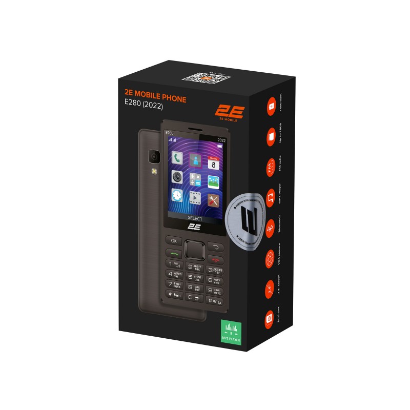 2E Мобільний телефон E280 2022 Dual SIM Black