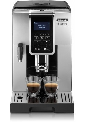 Delonghi Кавомашина, 1.8л, зерно+мелена, автомат.капуч, авторецептів -10, підігрів чашок, кофемолка, чорно-срібний