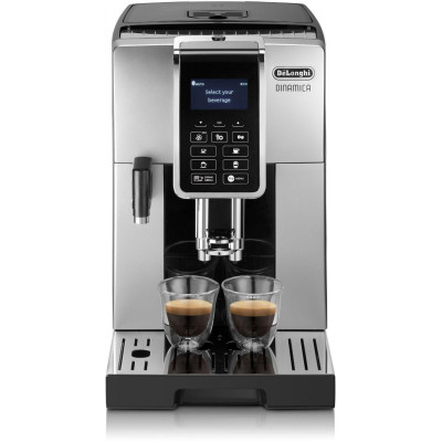 Delonghi Кавомашина, 1.8л, зерно+мелена, автомат.капуч, авторецептів -10, підігрів чашок, кофемолка, чорно-срібний