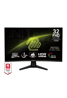 MSI Монітор 31.5" MAG 32C6X 2xHDMI, DP, Audio, VA, 250Hz, 1ms, sRGB 101%, CURVED, AdaptiveSync