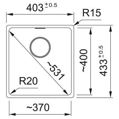 Franke Мийка кухонная Maris, фраграніт, прямокутник, без крил, 403х433х200мм, чаша - 1, монтаж під стільницю, MRG 110-37, сірий сланець