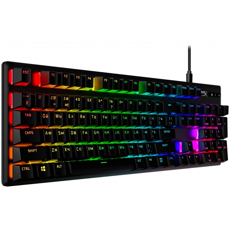 HyperX Клавіатура Alloy Origins Aqua USB RGB PBT ENG/RU, Black