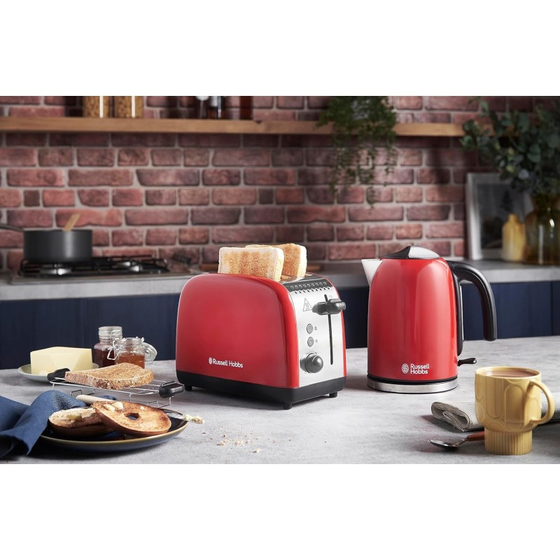 Russell Hobbs Тостер Colours Plus, 1600Вт, нержав., підігрів,разморозка, червоний