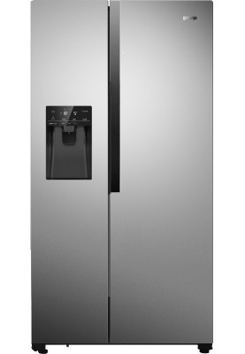 Gorenje Холодильник SBS, 179x68x91см, 2 дв., Х- 368л, М- 167л, A++, NF Plus, Інвертор, диспенсер, резервуар, Дисплей, сірий