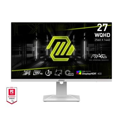 MSI Монітор 27" MAG 274QRFW 2xHDMI, DP, Audio, IPS, 2560x1440, 180Hz, 1ms, sRGB 123%, FreeSync, Pivot, HDR400, білий