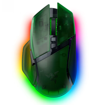 Razer Михайло Basilisk V3 Pro 35K, RGB, USB-A/WL/BT, Phantom Green Ed.