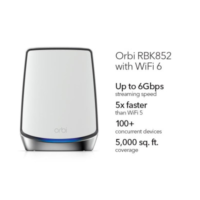 NETGEAR Система WiFi-Mesh Orbi RBK852 AX6000, 2мод, білий