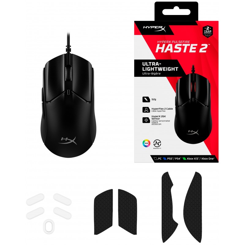 HyperX Миша Pulsefire Haste 2 USB, Black