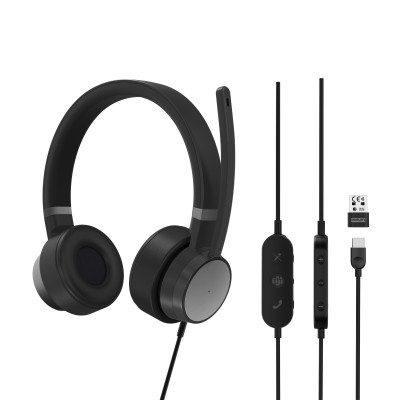 Lenovo Гарнітура ПК стерео On-ear Go Wired ANC, USB-A/USB-C, 2м, чорний